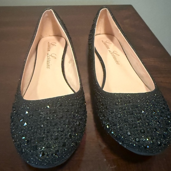 Lauren Lorraine Shoes - Lauren Lorraine Black Jeweled Ballet Flats
